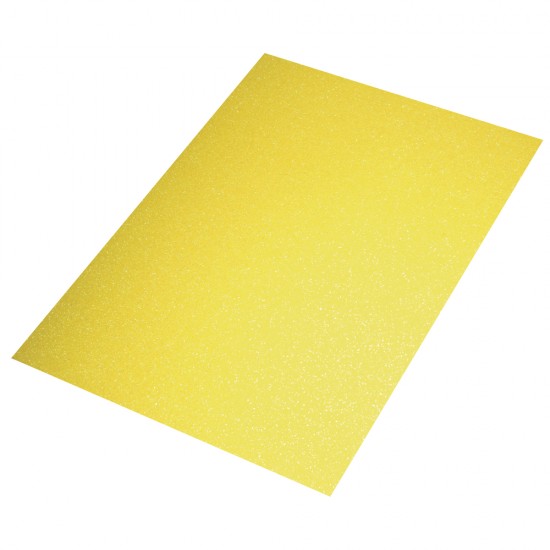 Carton buretat glitter, galben, 30x45x0.2cm