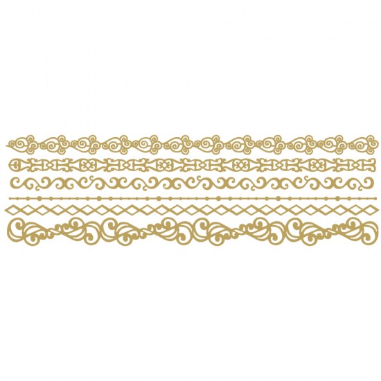 Sticker Rayher borduri decorative, auriu, 10x23cm