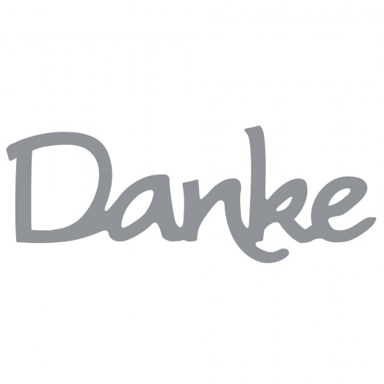 Litere autoadezive Danke , argintiu, 10 buc/set