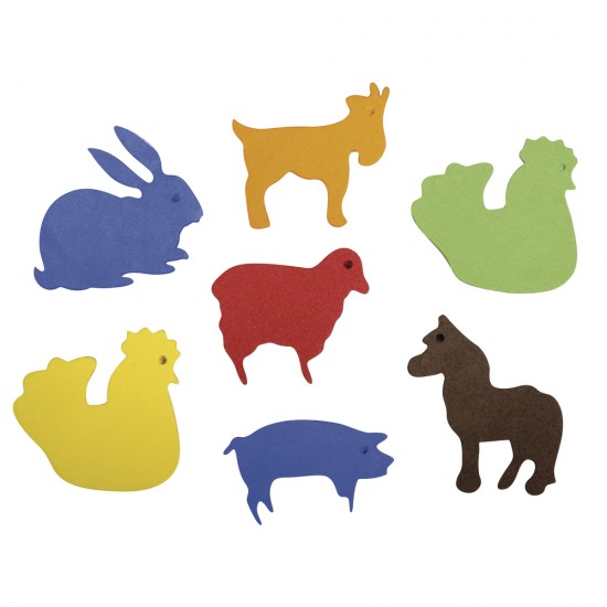 Set decorativ Rayher animale adezive din carton buretat, dimensiune 2,8 -5 cm