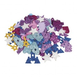 Accesorii craft de basm ,moosgummi glitter, Rayher, 80/set, 3-4cm
