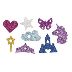 Accesorii craft de basm ,moosgummi glitter, Rayher, 80/set, 3-4cm