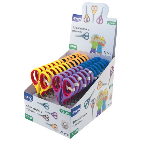 Foarfeca scoala 13cm manere ergonomice, SPREE