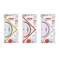 Echer/raportor my.pen cu grip, 16 cm, Herlitz 11367968 ,diverse culori