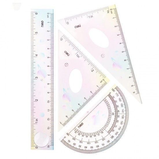 Set geometrie  4 piese 15 cm, Deli