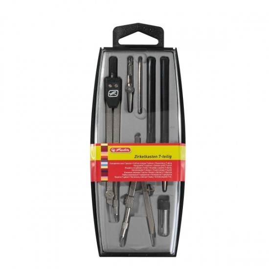 Trusa compas, set 7 piese, Herlitz 8710105