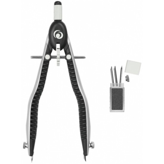 Compas My.Pen cu sistem setare rapida negru/gri Herlitz