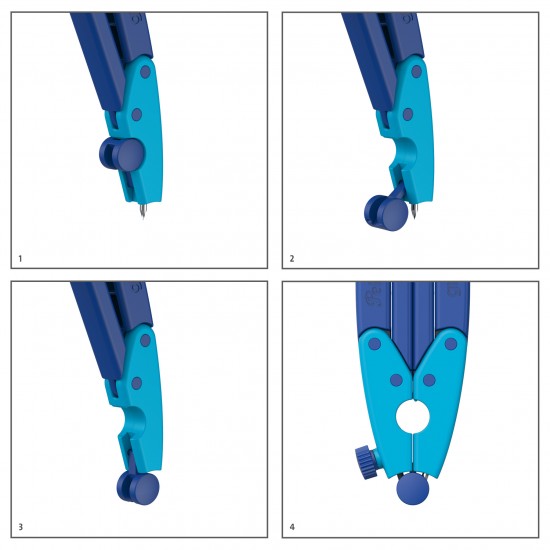 Compas scolar ergonomic Griffix, culoare albastru, Pelikan 700818