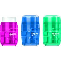 Ascutitoare dubla cu guma de sters, diverse culori, Connect Maped 049211 Ascutitoare dubla cu guma de sters, diverse culori, Connect Maped 049211