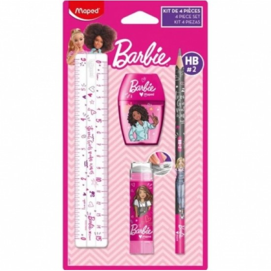 Set scoala Maped Barbie din 4 piese Set scoala Maped Barbie din 4 piese