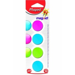 Magnet rotund, 27 mm, culori asortate, 4 buc/set Maped Magnet rotund, 27 mm, culori asortate, 4 buc/set Maped