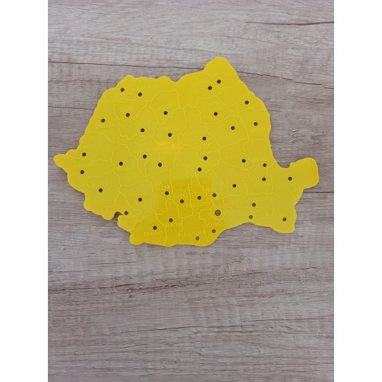 Sablon plastic, harta Romaniei, diverse culori