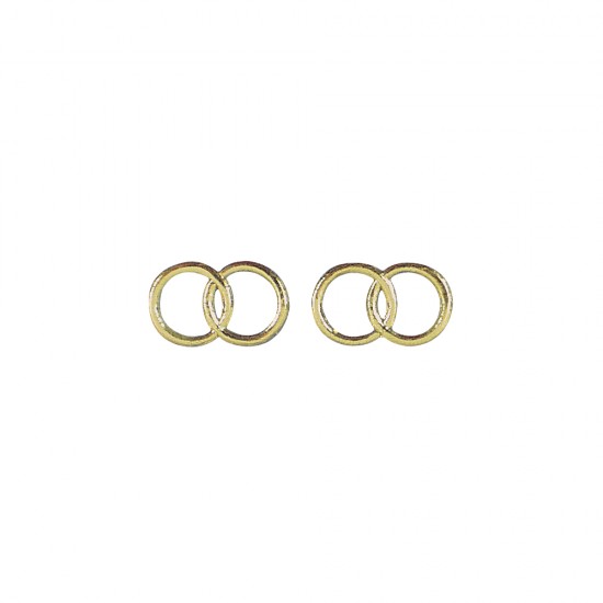 Elemente din ceara pentru decorat: Wedding rings, 2,5 cm o, gold, 2 pairs