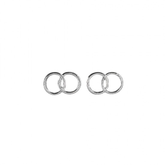 Elemente din ceara pentru decorat: Wedding rings, 2,5 cm o, argintiu, 2 pairs