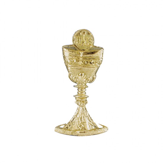 Elemente din ceara pentru decorat: Chalice + host, 4,5 cm, gold, 1 pce.