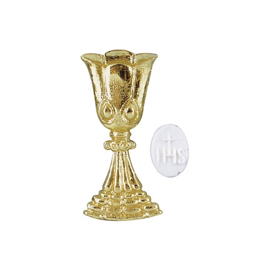 Elemente din ceara pentru decorat: Chalice + host, 6cm, gold, 1 pce.