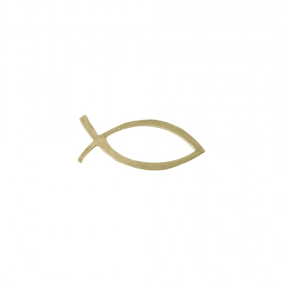 Elemente din ceara pentru decorat: Christian fish, 5x2 cm, gold, 1 pce.