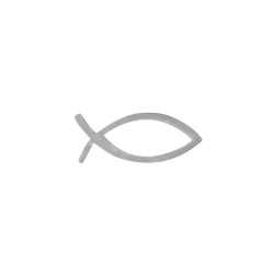 Elemente din ceara pentru decorat: Christian fish, 5x2 cm, argintiu, 1 pce.