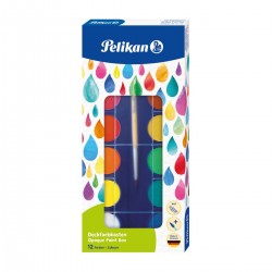 Acuarele F355, set 12 + tub alb de zinc + pensula, Pelikan721258 Acuarele F355, set 12 + tub alb de zinc + pensula, Pelikan721258