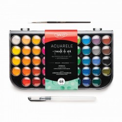Acuarele 48 culori DACO AR480 + pensula de apa Acuarele 48 culori DACO AR480 + pensula de apa
