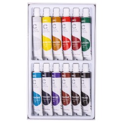Tempera 12 culori 12ml Deli Tempera 12 culori 12ml Deli