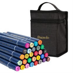 Set 30 markere  sketching varf dublu rotund/tesit husa textila Deli