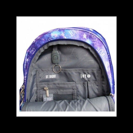 Rucsac / Ghiozdan  St.Majewski St.Right Galaxy Girl, 4 compartimente, 2 buzunare, lila, BP58 / 654152