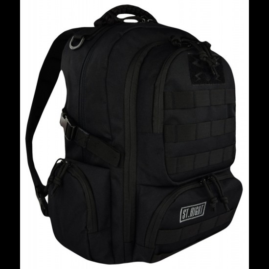 Rucsac / Ghiozdan St.Majewski St.Right Military Black, 4 compartimente, 2 buzunare, negru, 619823