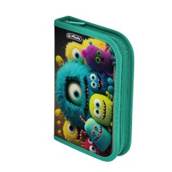 Penar echipat, 34 piese, cu 2 clape, dimensiune 13,5 X 19,5 X 3,5 CM, motiv PINK MONSTER Penar echipat, 34 piese, cu 2 clape, dimensiune 13,5 X 19,5 X 3,5 CM, motiv PINK MONSTER