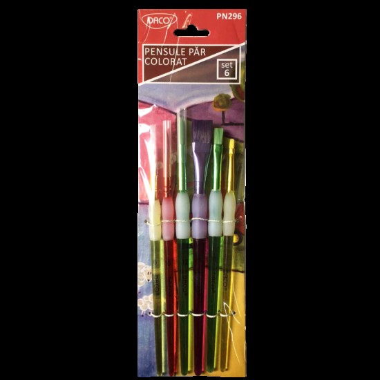 Pensula set 6 par sintetic colorat, DACO, PN296