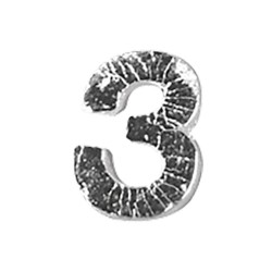 Numere din ceara -3-, argintiu, 9mm, 2 pcs.