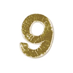 Numere din ceara -9-, gold, 9mm, 2 pcs.