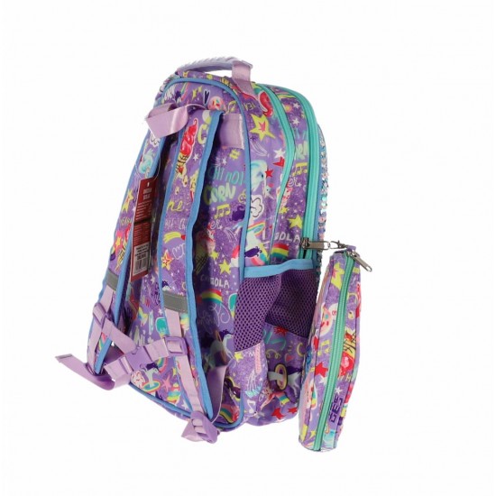 Ghiozdan scolar, 3 fermoare, Schoolfriendly, , paiete , 41x30x20cm, UNICORN Ghiozdan scolar, 3 fermoare, Schoolfriendly, , paiete , 41x30x20cm, UNICORN