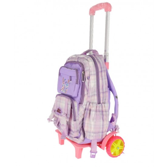 Troler Scolar, Schoolfriendly, catarame , 44x31x20cm, 3fermoare 3compartimente, mov