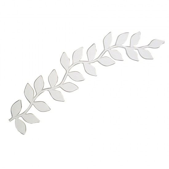 Elemente din ceara pentru decorat: frunzatendril, 16 cm, alb, tap-bag. 1 pc