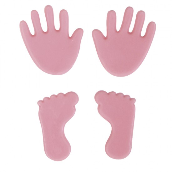 Set decorativ Rayher, manute si picioruse ceara, culoare roz, dimensiune apx. 1 cm