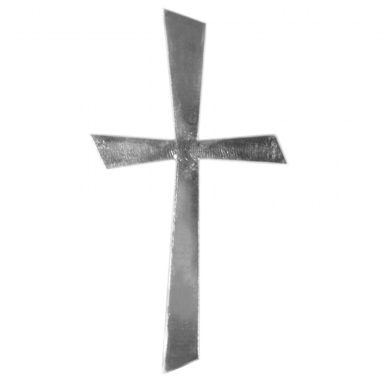 Decoratiune din ceara Cross argintiu, 10.5x5.5cm, 1pc