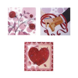 Decoratiune din ceara Wedding, 4x4cm, 3 s assorted, 3pc