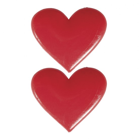 Decoratiune din ceara: Heart, classical rosu, 2.3x2cm, 2pcs