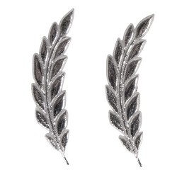 Decoratiune din ceara: Ear, argintiu, 0.9x3.8cm, 2pcs