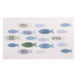 Decoratiune din ceara Fishes, blue green bright, 8.5x5cm, 1pc
