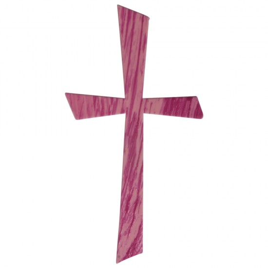 Decoratiune din ceara Cross, roz, 10.5x5.5cm, 1pc