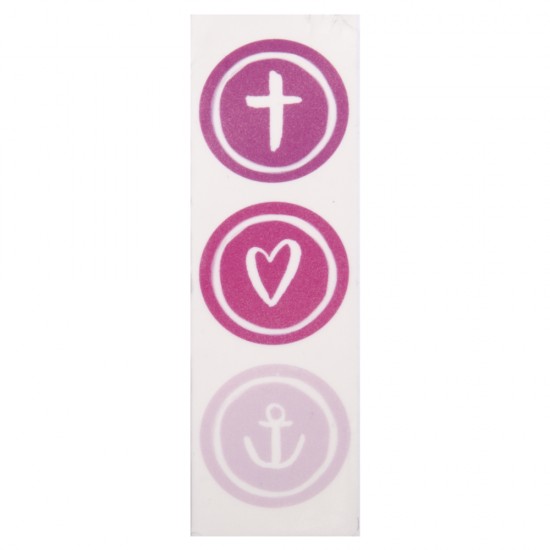 Decoratiune din ceara Faith Love Hope, roz, 9.5x3cm, 1pc