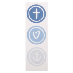 Decoratiune din ceara Faith Love Hope, royal blue, 9.5x3cm, 1pc