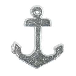 Elemente din ceara pentru decorat: Anchor, flat, argintiu, 2.5x3cm, 2pcs
