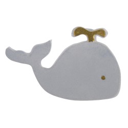 Elemente din ceara pentru decorat: Whale, light grey, 5.5x3.5cm, 1pc