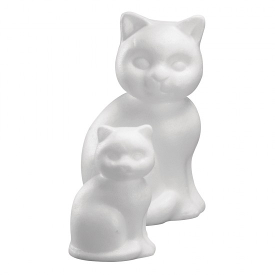 Pisica polistiren , styrofoam Rayher, 23 cm