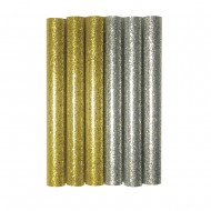 Rezerve silicon cu sclipici, 10x1 cm, 6/set