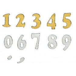 Sticker numere 10mm argintiu