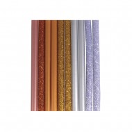 Rezerve silicon cu sclipici, multicolore, 10x0.7 cm, 10/set   